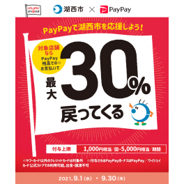 PayPay支払いで最大３０%戻ってくるキャンペーン